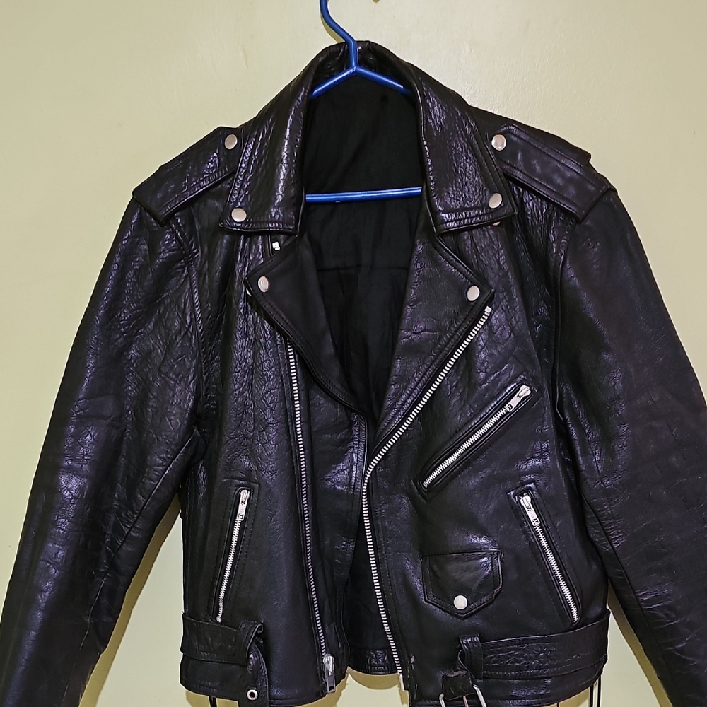 Black Leather Biker Jacket
